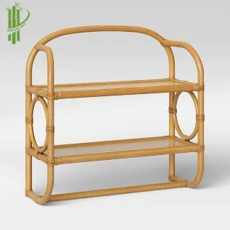 Hot Sale Household  Vintage Style Tier Storage Rack Corner Shelf Rattan Hanging Shelf  at Cheap Price