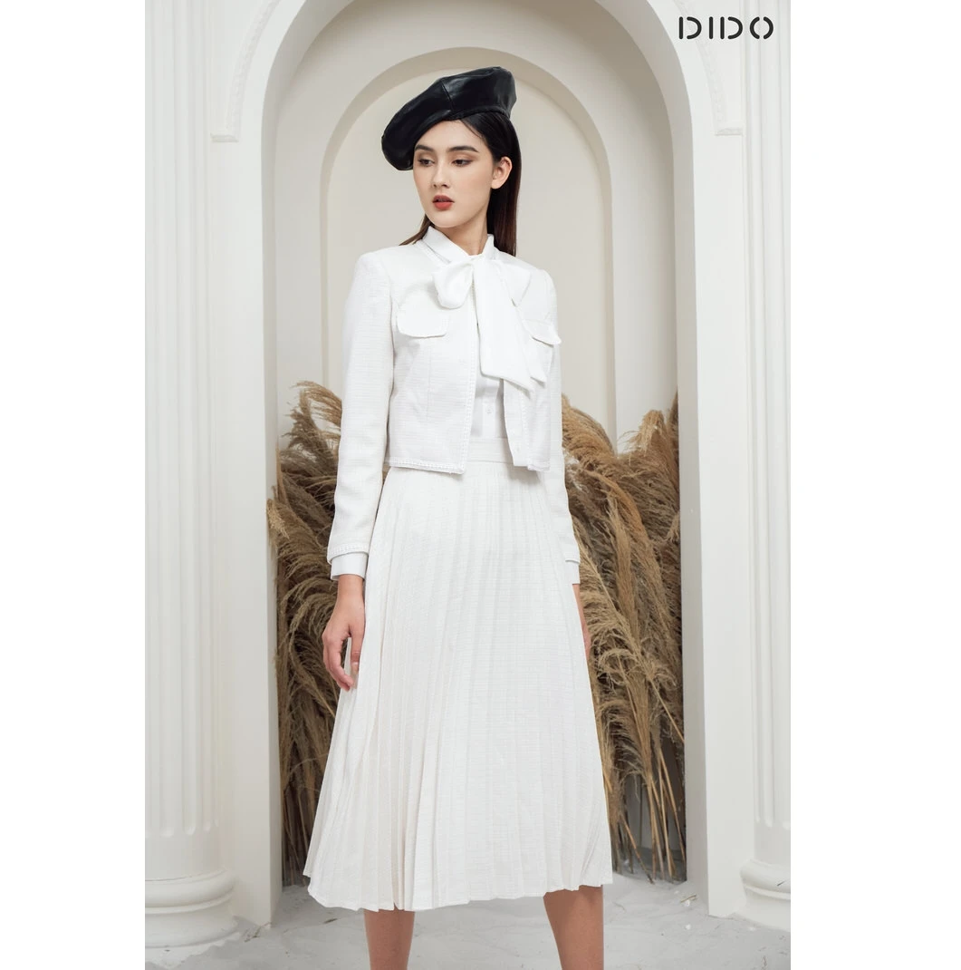 New Arrival !!! Wholesale Casual Dresses Womens Skirt Outfit Set Dress Fabric tweed Fashion clothing for women from Viet Nam