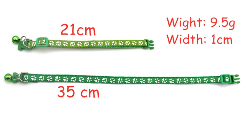 Manufacturer wholesale multi-colors paw print adjustable nylon cat dog collar with bell