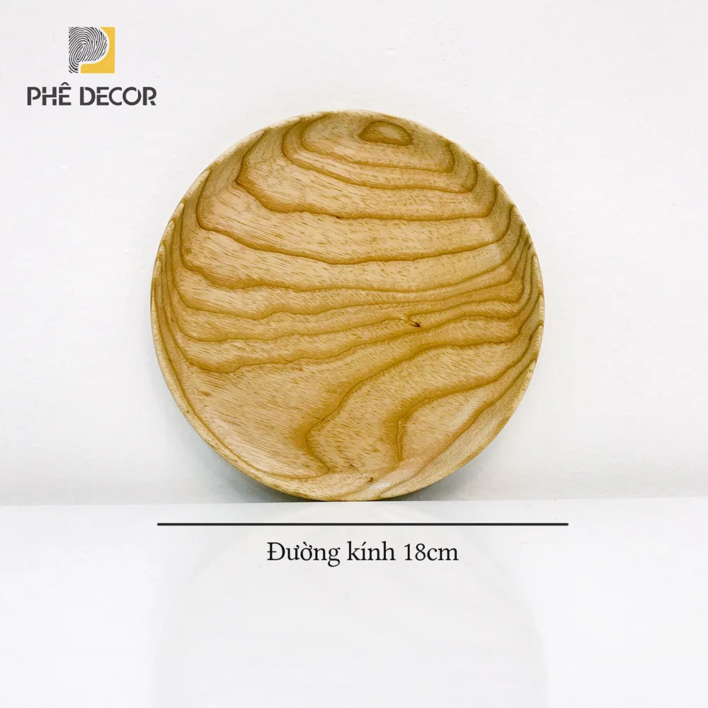 Specially designed circle wooden tray / Japanese style food tray / Wooden tray small size made in Vietnam / GK212