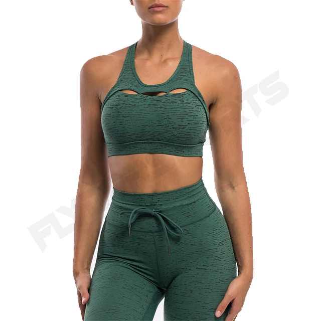 2022 Custom Women Fitness High Waist Sport Workout Clothing Sports Active Wear Seamless Acitvewear Yoga Bra
