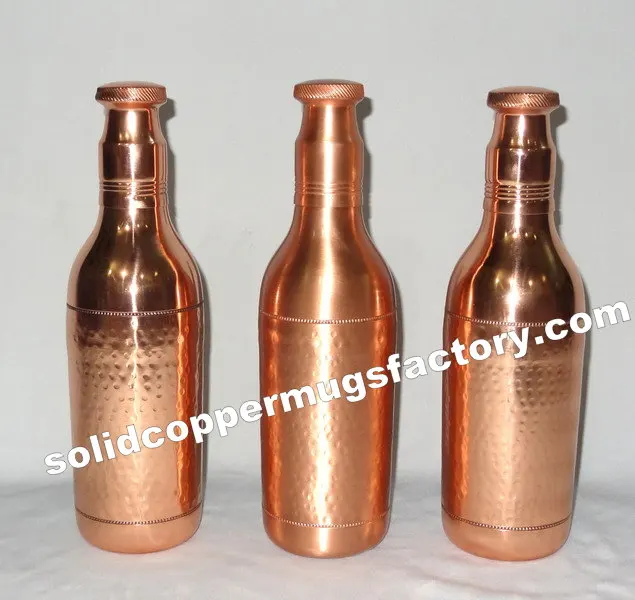 99.98% Pure Copper Hammered Water Bottle Ayurveda Benefits Best Selling Diamond Hammered Copper Water Bottler for Drinking