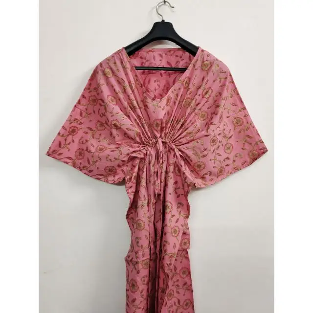 Индийская Хлопковая женская одежда, кафтан, домашняя одежда, этнический халат, ручная работа, Пляжная накидка на бикини, кимоно, ночное платье, макси-платье