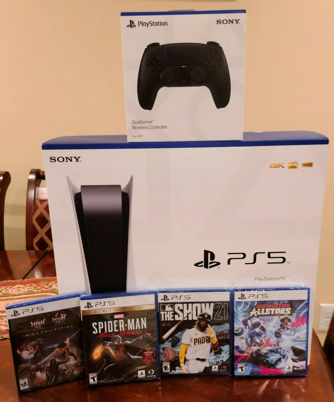 Best Discount For New Sony PlayStation 5 Digital Edition PS5 Console Disk Version Standard Blu Ray with 5 Free Games and 2 Cont