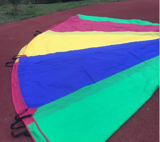 Amazon hotselling Customized Rainbow Kids Play Parachute ,indoor games kids play- Diameter6ft 12ft 20ft