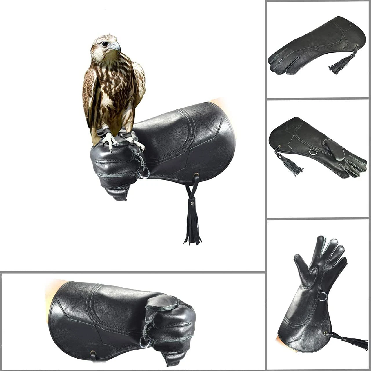 New falconry gloves Left Hand Cow Split hunting gloves Eagle Birds hawk gloves for Cold Weather
