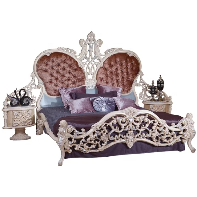 Роскошная деревянная мягкая кровать рама на заказ ручной работы резной прочная деревянная мебель для спальной комнаты