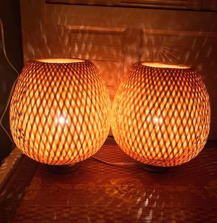Vietnam Rattan Decorative Table Lamp Floor Modern for Bedroom