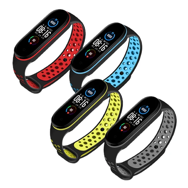 Ремешок Xiaomi mi band 5, популярный двухцветный Воздухопроницаемый силиконовый спортивный водонепроницаемый браслет для miband 5