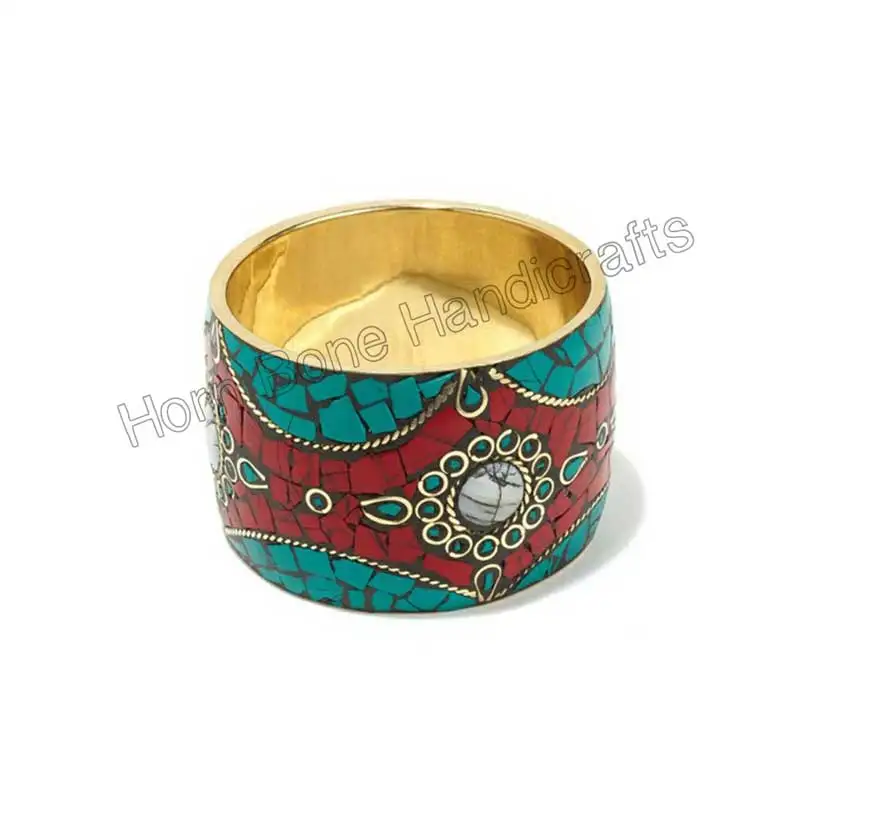 New Year 2022 Trendy and Premium Quality Custom Design Resin Bangle Set Fashion Jewelry 10 Pieces Bangle Set  Brass Bracelet