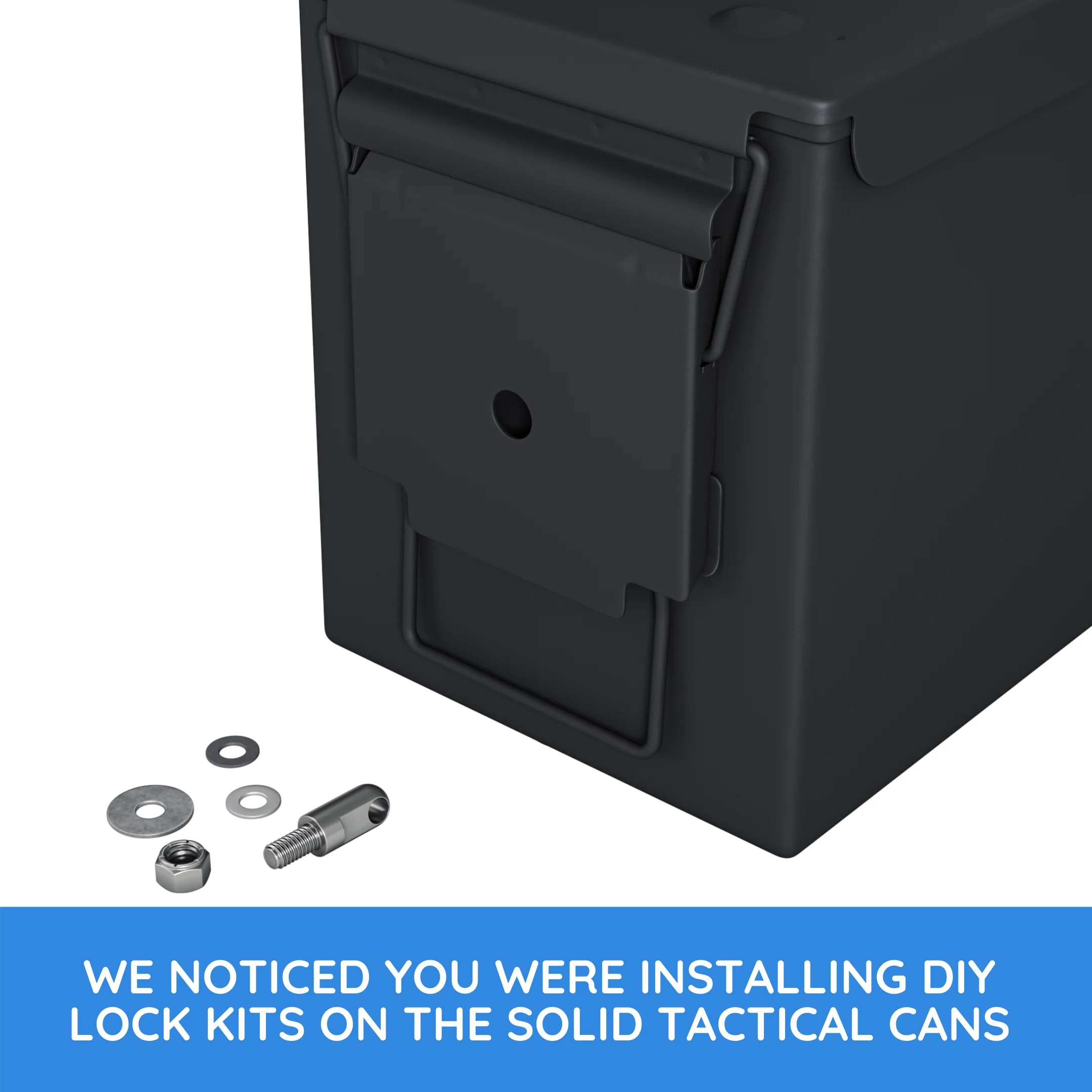 
Black Locking 50 Cal Steel Milspec M2A1 Ammo Can by Solid Tactical 