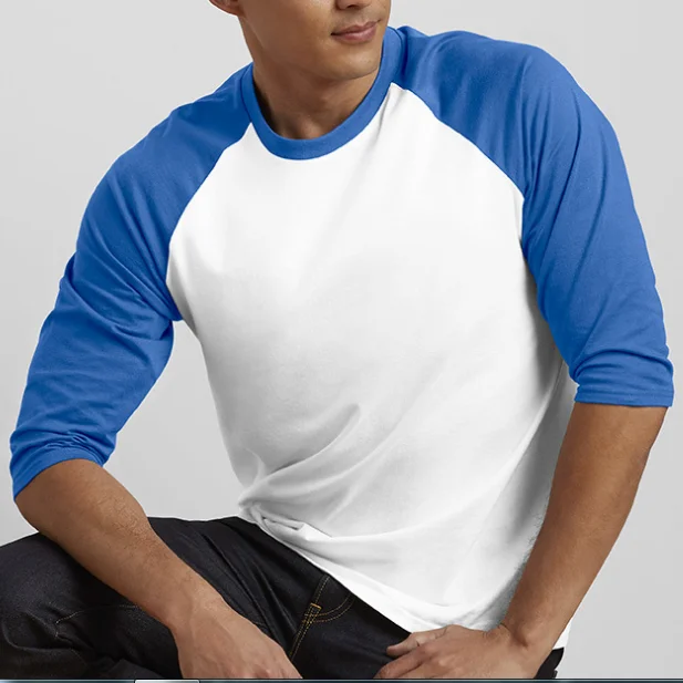 3/4 Sleeves Raglan Sleeve T Shirts Wholesale Blank T-shirt Men Sportswear Breathable & Fashionable Sample Available