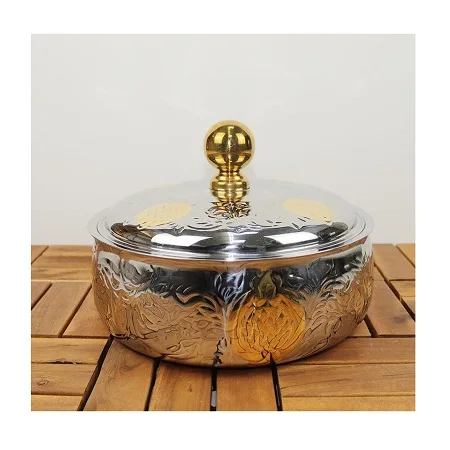 Classic Design Top Quality Round Shape Customized Shape Sliver Polished Stainless Steel Food Warmer Hot Pot