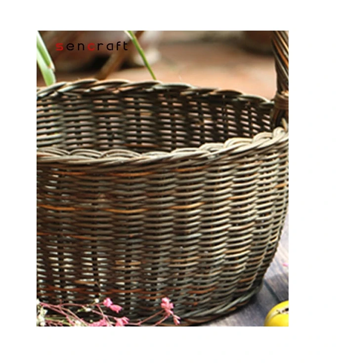 Handmade Natural Wicker Rattan Wine Picnic Basket Home Storage & Organization Storage Boxes