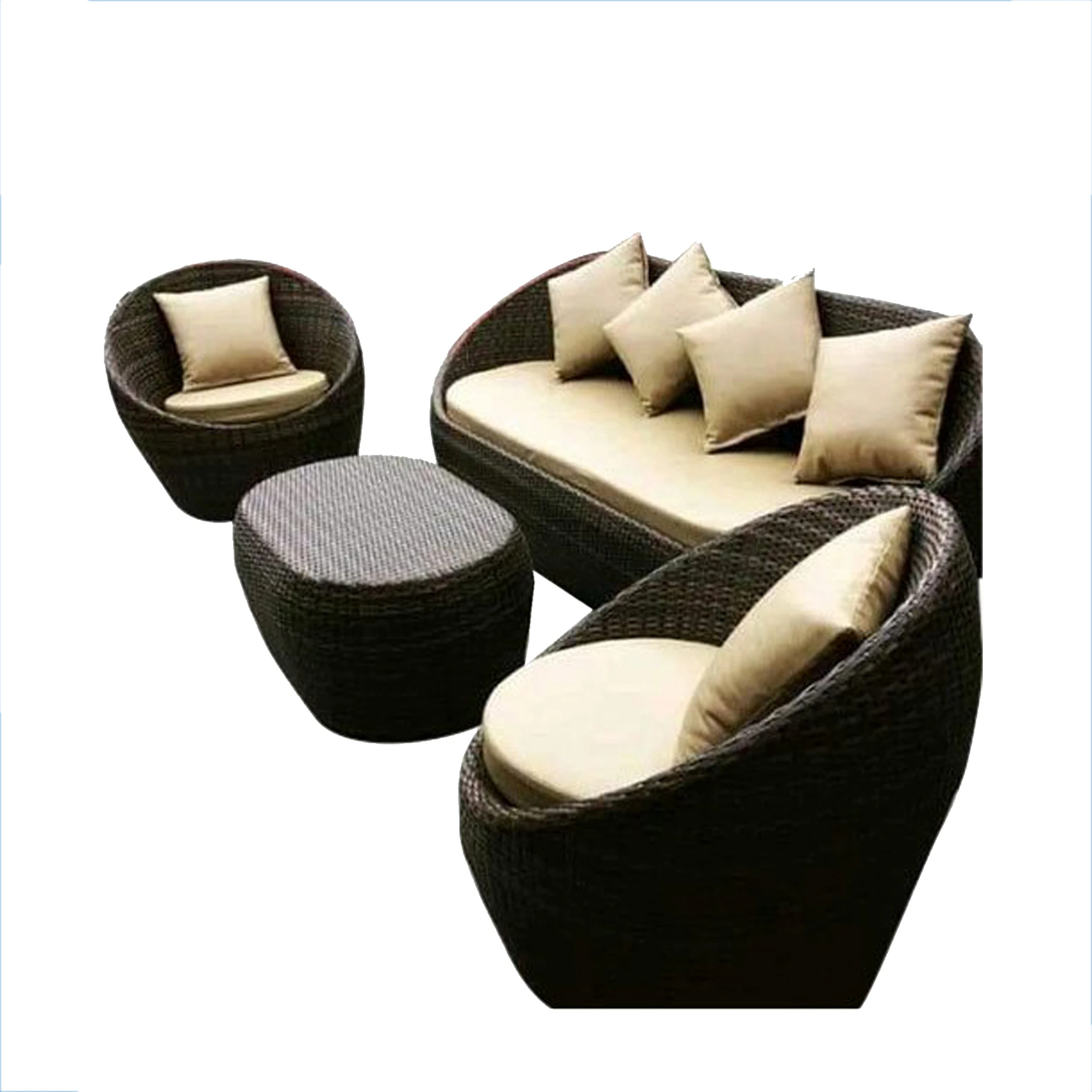 patio garden furniture sofa set top class aluminium frame wicker sofa sets luxury outdoor garden hand woven sofa set