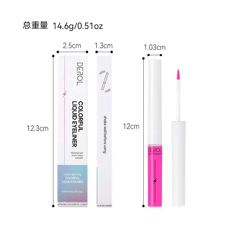 DEROL colorful eyeliner 8 colors stage matte liquid neon liner art waterproof no blooming eye pencil quick dry party eye liner