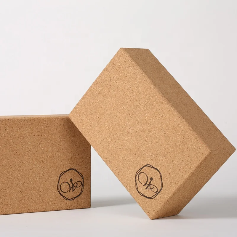 Wholesale Factory Custom Logo Print Cork Yoga Brick Eco Friendly Cork Yoga Block
