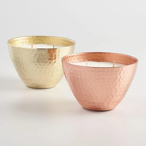 Candle Jar Iron luxury candle pot wax brass and copper Sconce jar With lid modern trending Candle votive scented wax empty jar