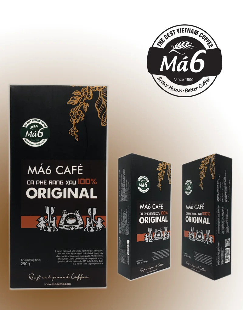 Coffee Ground Roasted Robusta MA 6 COFFEE - ORIGINAL 100% - ROAST AND GROUND 250G