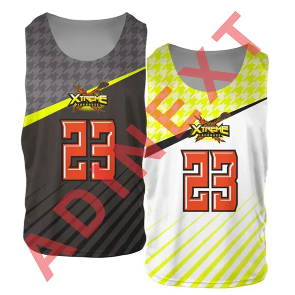 Polyester women sublimation reversible college lacrosse hockey pinnies