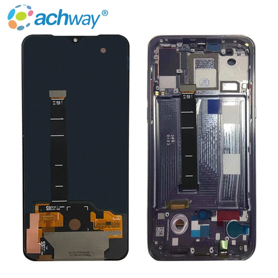 6.39' AMOLED LCD For xiaomi Mi 9 LCD Display Touch Screen Digitizer Assembly with frame For Mi9 M1902F1G Display