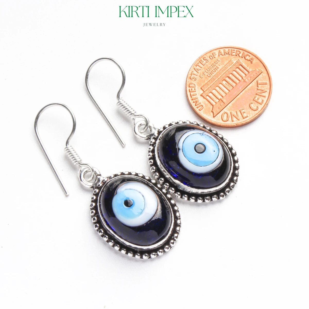 Evil Earrings Women Drop Earrings Crystal Rhinestone Dangle Silver Plated/Overlay Blue Evil Eyee Earrings Jewelry