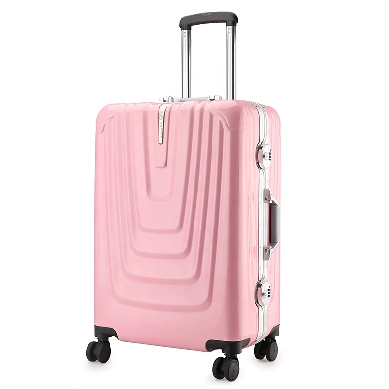 Aluminum Frame with TSA Lock Anti-scratch luggage 100% pure pc luggage