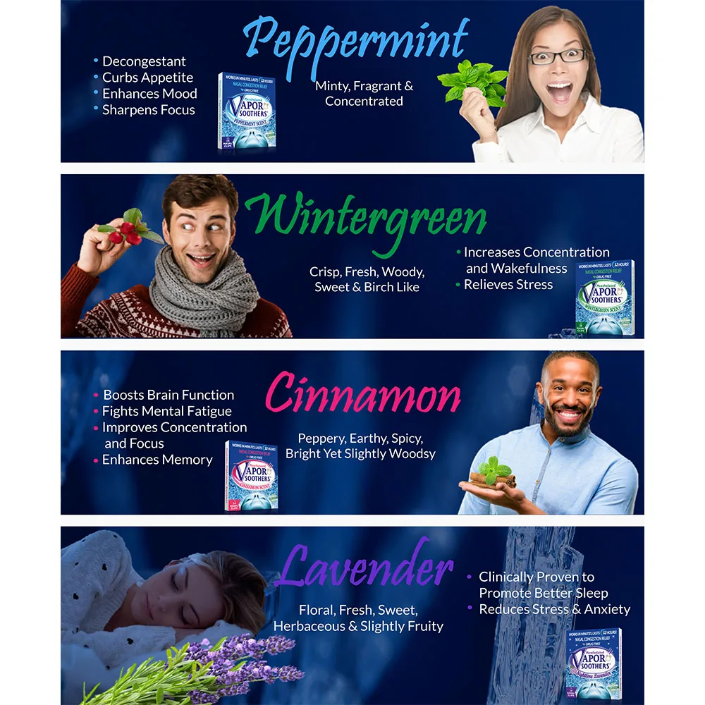 Private Label Premium Quality Vapor Soothers USA Based Nighttime Jasmine Scent 14ct Nasal Inhaler Dilator