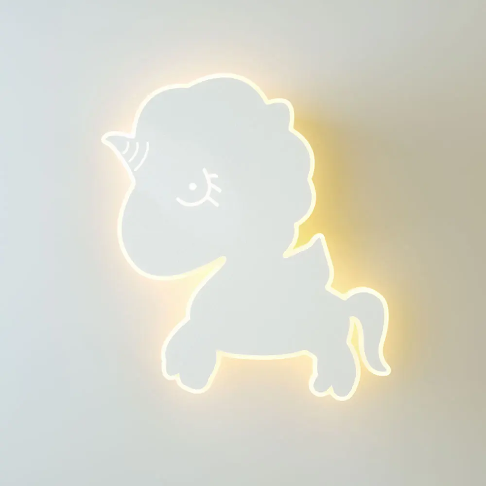 Светодиодная настенная акриловая лампа в форме единорога, мягкий потолочный светильник с утапливаемым креплением для детской, спальни, гостиной, детского сада