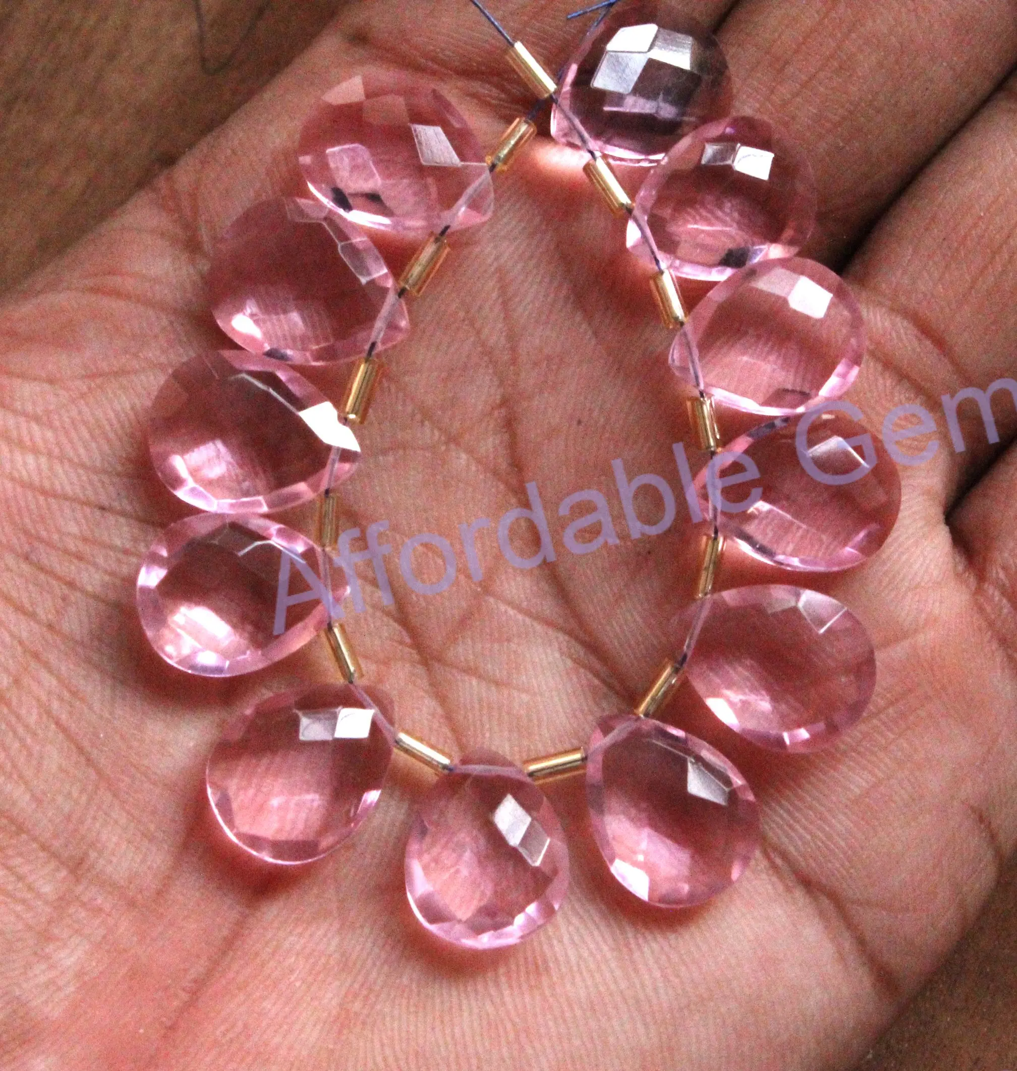 
Rose Quartz Top Drill Gemstone Heart Shape stone Hand polished Gems Rose Quartz Beads jewelry making stone Size 12x16MM 