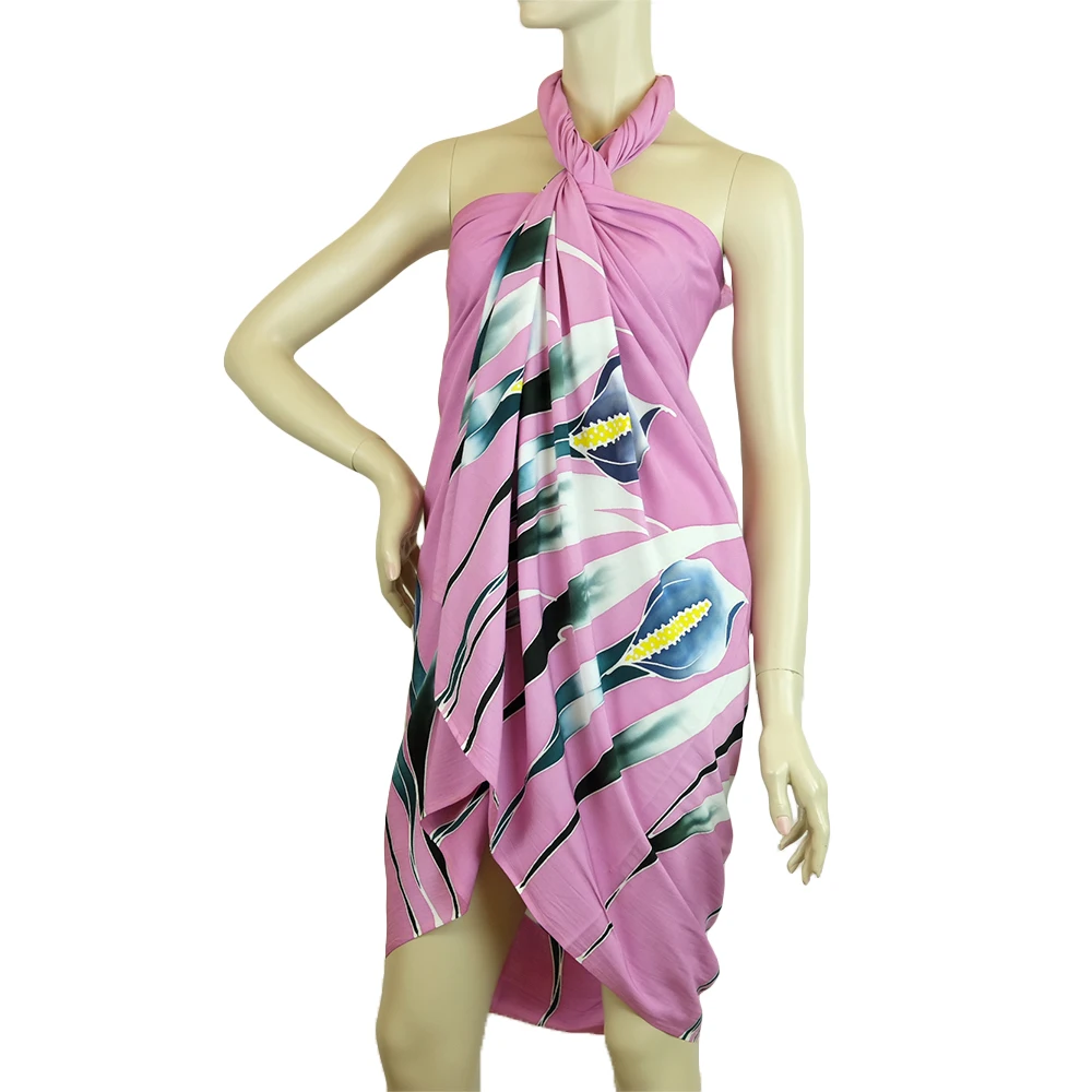 2022 New Fashion Plus Size Swimwear Solid Color Traditional Indonesian Island Clothing Wholesale Pareo for Summer