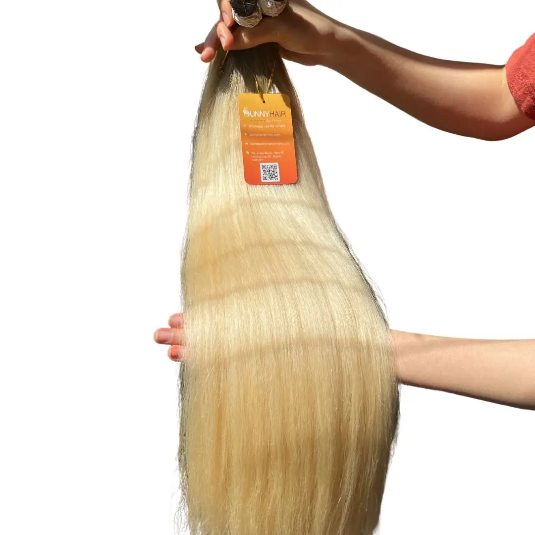 Gorgeous Blonde Super Double Drawn Bulk Human Hair Extension Various styles From Vietnam Hair Factory
