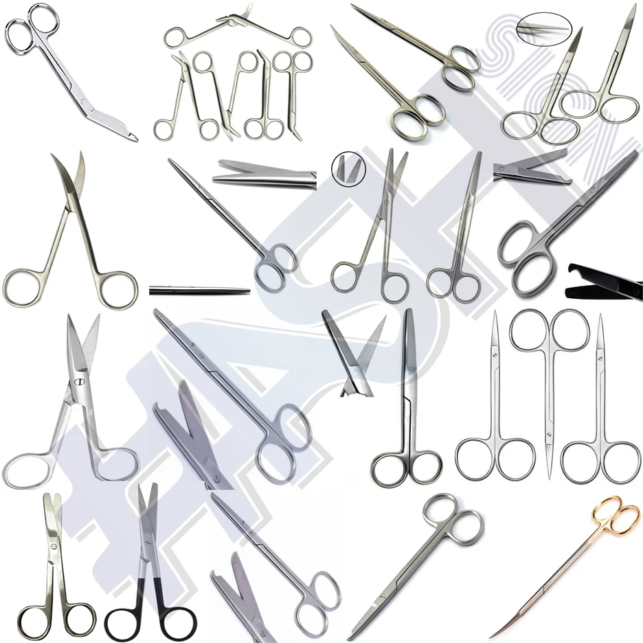 Sharp Cut Operating Surgical Scissors Essential Stainless Steel Instrument for Nurses Strait Curved Bandage Dressing Application