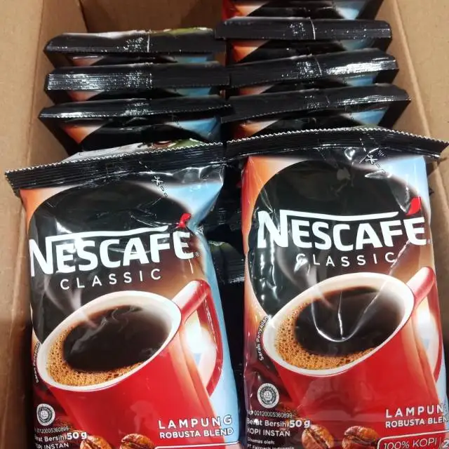 
Kopi Nescafe Classic Lampung Robusta Indonesian Coffee Blend 50gr/Sachet ( 24 Bags / Carton Box ) 