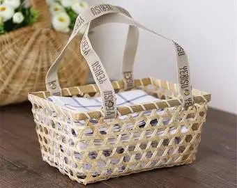 Eco Wholesale Home Bath Kitchen Storage Wicker Basket Baby For Woman Vietnam Bathroom Gift Set Spa Rectangular Bamboo Basket