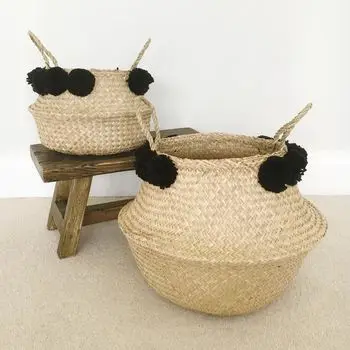 Direct supplier natural material storage basket Eco-friendly seagrass storage basket handwoven seagrass basket seagrass bag