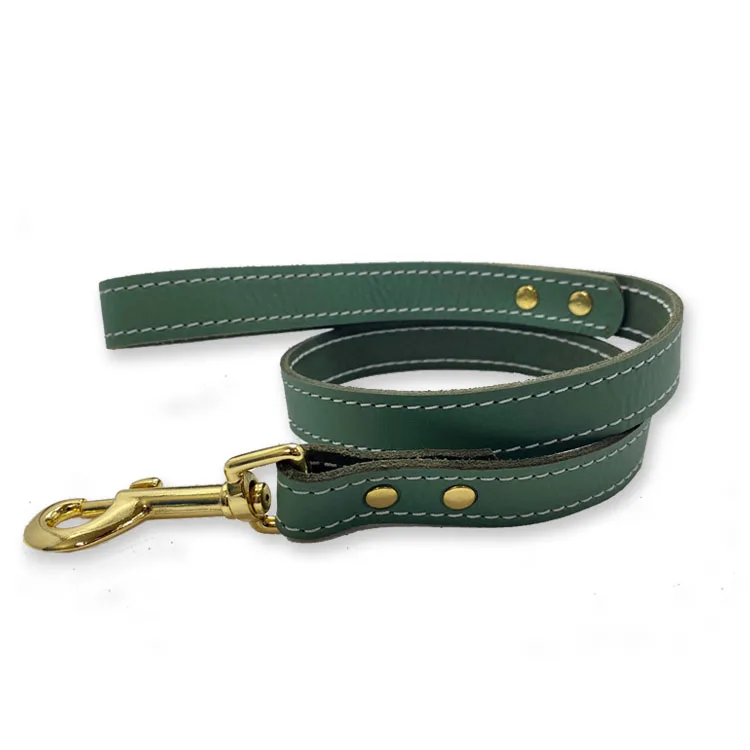 High Quality Multifunctional Rope Genuine Leather Dog Collar and Leash Set for Luxury Pet