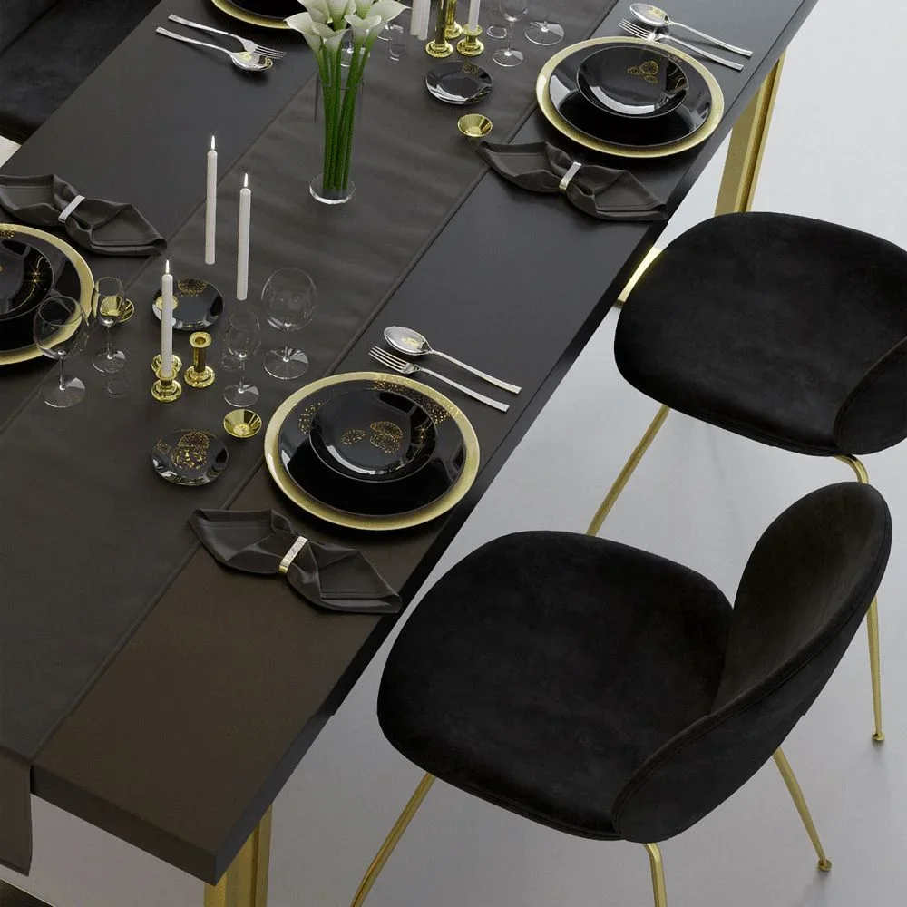 Marble Dining Table and Chair Banquet Furniture Stainless Steel Marble Modern Luxury for Dining Room Restaurant Home Furniture