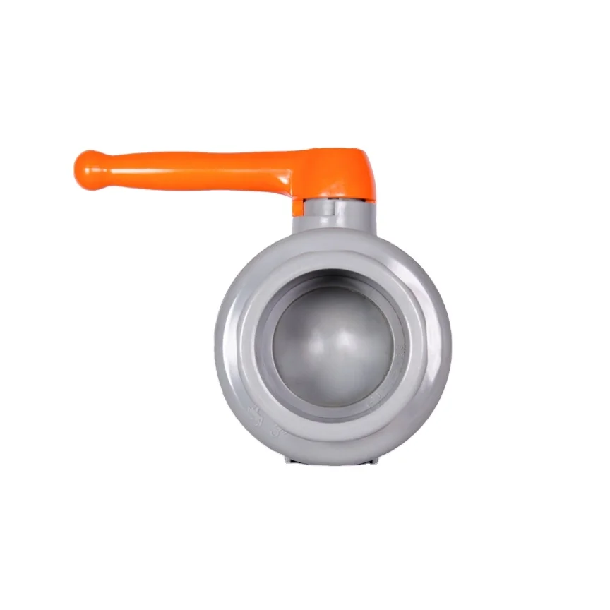 BALL Structure Water Media General Application Hand Operated Plastic Valve With Orange Handle Big Size