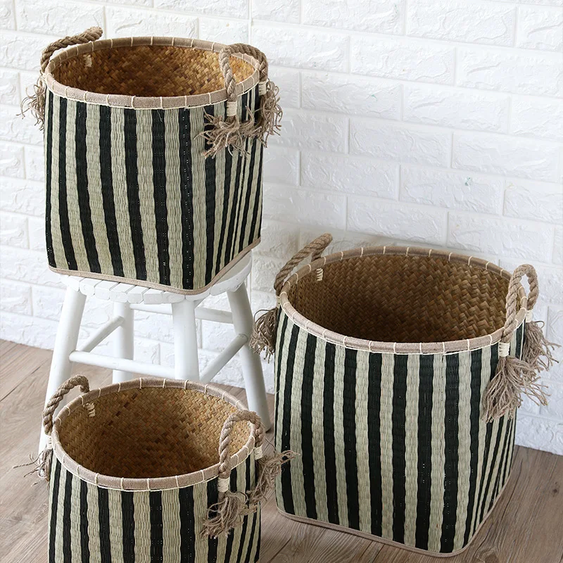 Плетеная корзина для белья ручной работы из ротанга