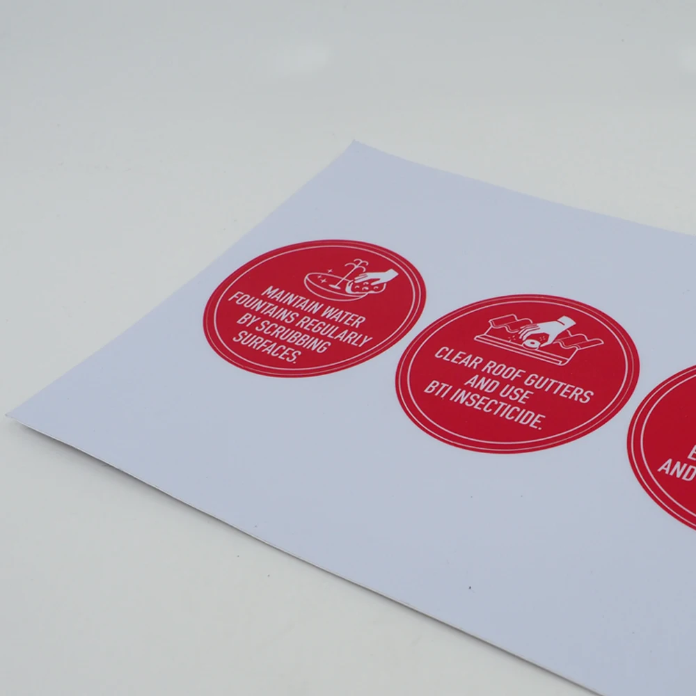  Цифровая печать лакирующая поверхность 50 мм Диаметр матовые красные пользовательские вырезанные наклейки и 20 г