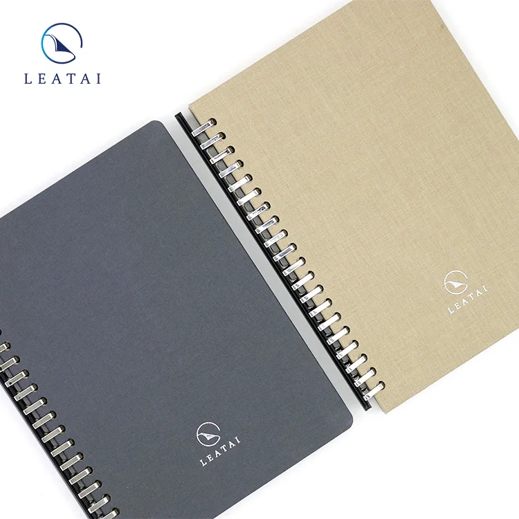 
Fabric cover embossed leather portfolio binder 