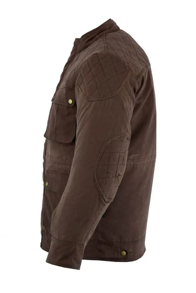 High Quality Men Brown Waxed Diamond Cut Jacket