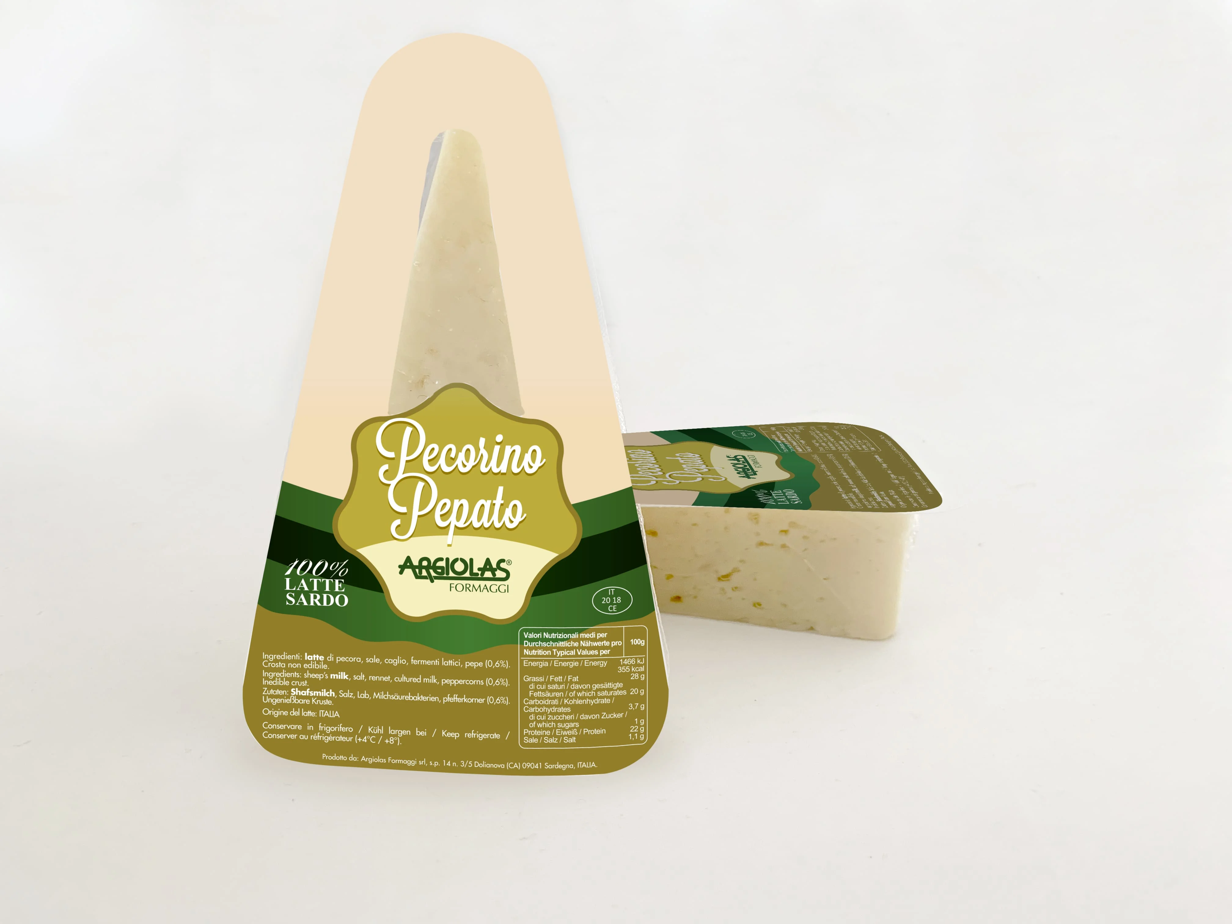 Итальянский твердый сыр, черный перец-PECORINO PEPATO- 100%, Сделано в Италии