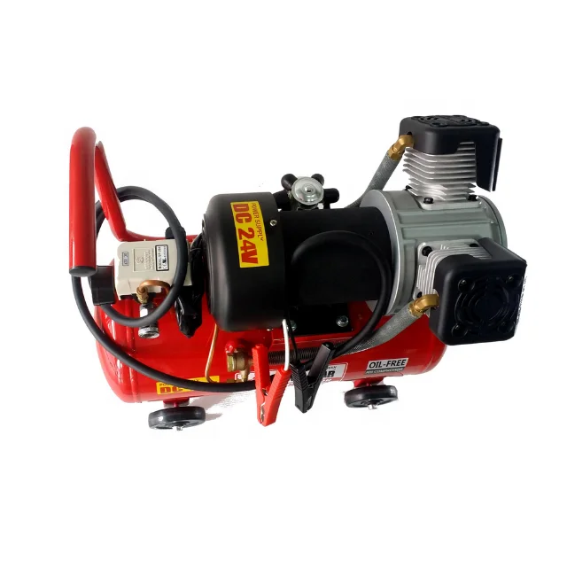 12V DC Weatherproof Professional Twin Piston Powerful Heavy Duty Truck Oil free Air Compressor Machine with 25 liter tank
