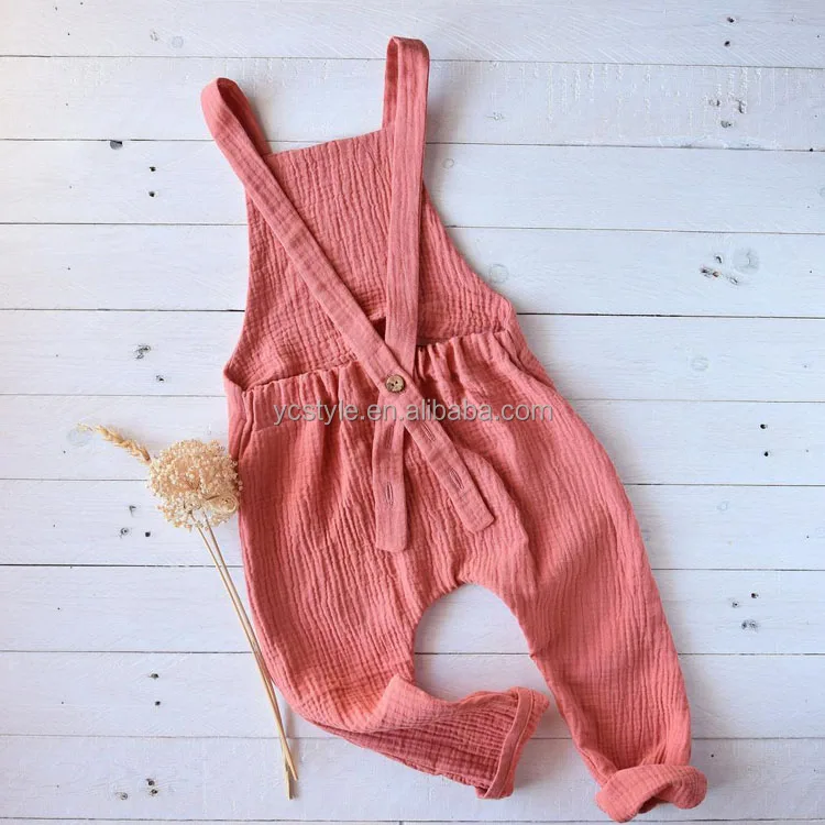  Infant Sleeveless Jumpsuit Blank Summer Toddler Kids One Piece Outfit Spring Baby Girls Muslin
