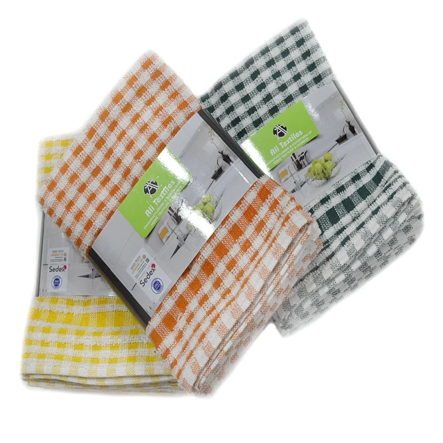 100% Cotton Mono Check Terry Towel Super Absorbent