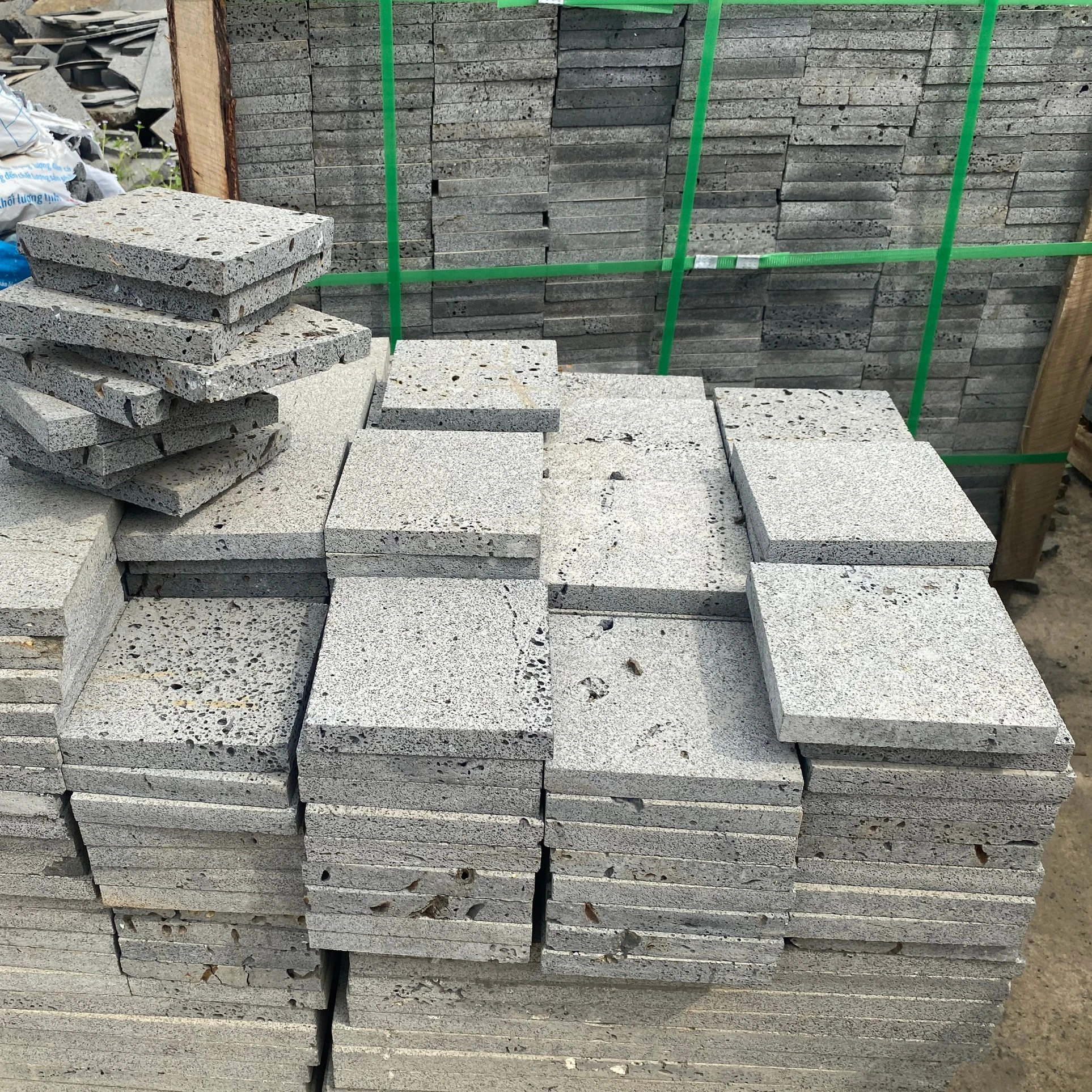 Wholesales  ELA Stone Midcentury Coastal Hotel Villa Garden Park Courtyard Machine-Cut  Basalt Stone from Vietnam