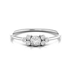 Real Diamond Ring with Bezel set Solid 14kt Yellow Rose White Gold 1.36 Gram For Women