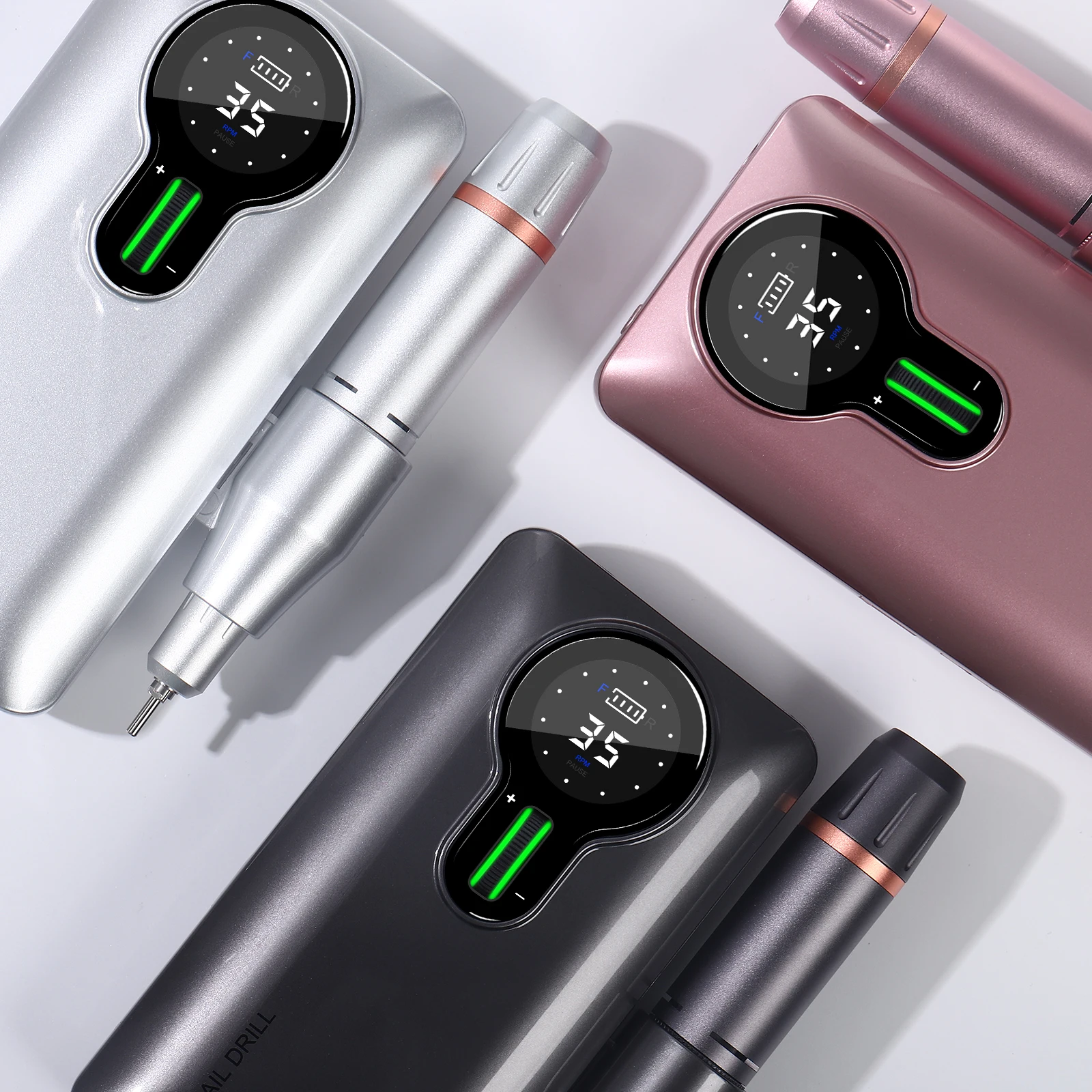 OEM/ODM Private Label 35000rpm Portable Brushless Smart Display Motor Mini Cuticle Drill Nail Machine With Bit Set